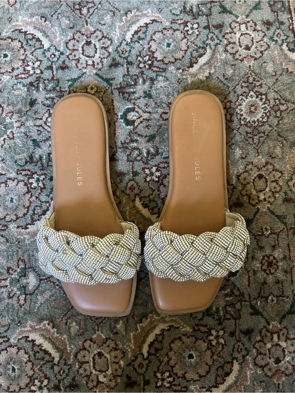 Seychelles Braided Beaded Slide Sandals in Beige
